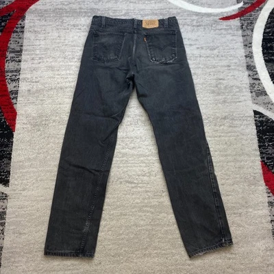 VTG Levis 505 Pant 36 Black Jeans Denim Orange Tab Batwing USA 36x34 80s 90s Men - Image 1 of 4