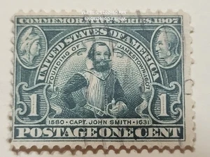 Scott # 328 1c Jamestown Exposition John Smith 1907 gebraucht - Bild 1 von 2