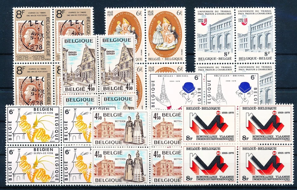 LS63200 Belgium mixed thematics blocks of 4 MNH - Image 1 of 1