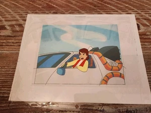 Zurück in die Zukunft Animation Cel Cartoon Produktion Kunst Hintergrund mit DeLorean - Bild 1 von 3
