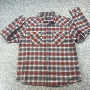 Pendleton Pearl Snap Herren XL Austin Hemd rot grau kariert Baumwolle Freizeit - Bild 1 von 8