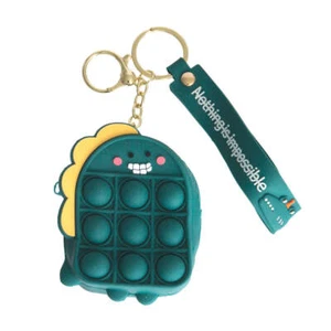 Teal Dino Bubble Pop Keychain - Picture 1 of 4