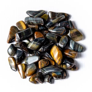 1/4 lb Tumbled Blue Multi Tigers Eye Gemstone Crystals 30-45 Stones Natural Gems - Picture 1 of 7