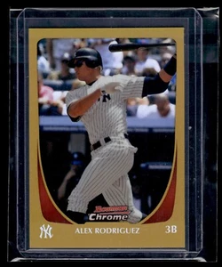 2011 Bowman Chrome Gold Refractor #151 Alex Rodriguez 21/50 Yankees * EX * - Picture 1 of 2