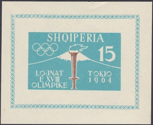 Albania 1962 MNH Hoja Bloque Imperfecto Michel 8B Juegos Olímpicos de Tokyo 1964 - Imagen 1 de 1