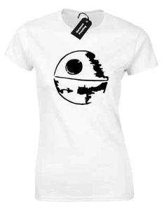 DEATH STAR SILHOUETTE LADIES T SHIRT STAR TROOPER JEDI DARTH WARS YODA VADER - Picture 1 of 6