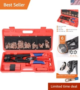 Battery Cable Lug Crimping Tool Kit for 8-1/0 AWG,Battery Cable Crimper with ... - Picture 1 of 10