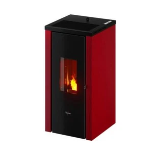 PEGASO Pelletofen VERA 7, bordeauxfarbene Stahlverkleidung, 2,6 - 7,7 kW Heizlei - Bild 1 von 2
