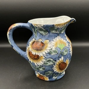Vintage Holland Sunflower Pitcher with Handle - Picture 1 of 9