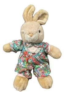 15" PUFFY TESSUTO FLOREALE CONIGLIETTO CONIGLIETTO peluche imbottito Pasqua Vintage Walmart - Foto 1 di 2
