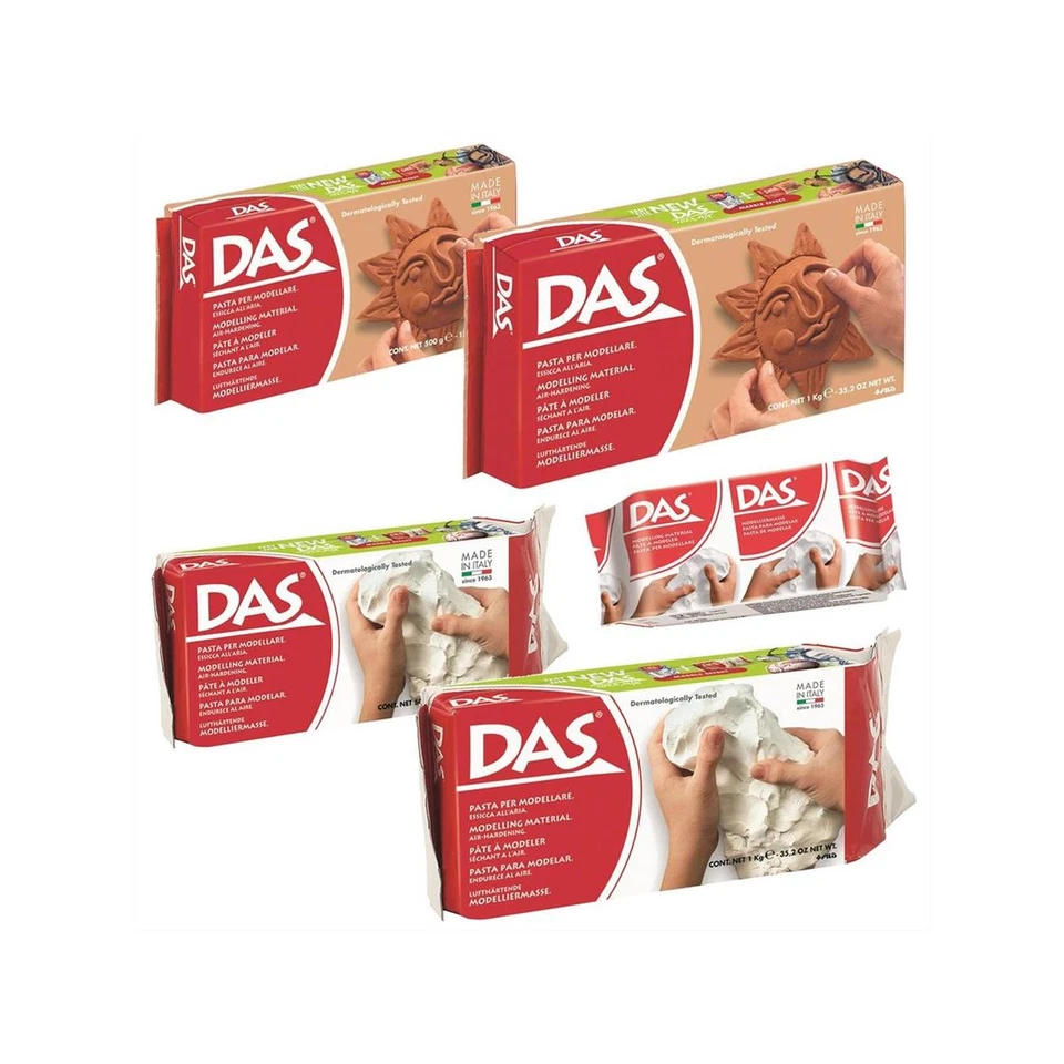 Modelliermasse lufttrocknend Knetmasse Ton Knete lufthärtend Weiß/Terracotta-DAS - Bild 1 von 1