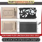 A/C Condenser & Cooling Fan Assy Kit W/ Shroud For Ford Flex Lincoln Mkt 10-12