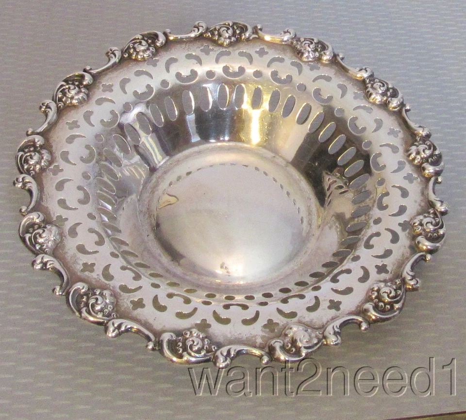Towle Sterling Silver Debussy Reticulated Ruffled Bowl Trinket Candy Dish 5.5" - Image 1 of 4