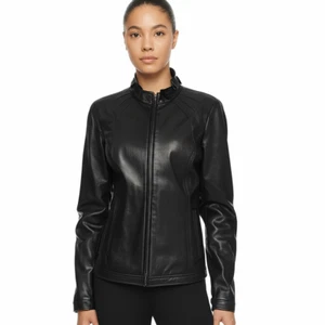 Bradley Black Leather Jacket Size Large Moto Aviator Bomber Steampunk Grunge Y2K - Picture 1 of 7