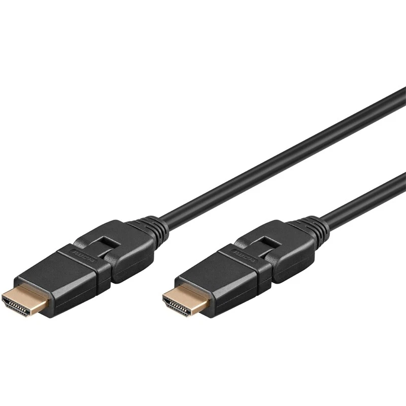 HDMI-Kabel 3m High Speed + Ethernet horizontal und vertikal drehbare Stecker - Bild 1 von 1