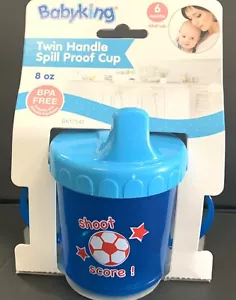 BabyKing a prueba de derrames Blue Boy Cup Twin Handle 8 oz - Imagen 1 de 3