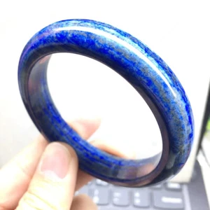 Inner Diameter 60.5mm Natural Lapis Lazuli Gemstone Crystal Bangle Bracelet AAA - Picture 1 of 3