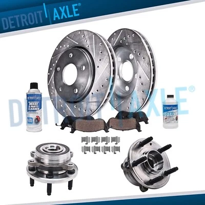 8pc Front Drilled Rotors Pads Wheel Hub for Ford Taurus Police Interceptor Sedan - Image 1 of 4