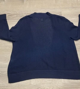 Appleseed's Sweater Womens Petite Small Cardigan Navy Blue Cotton Blend Workwear - Picture 1 of 8