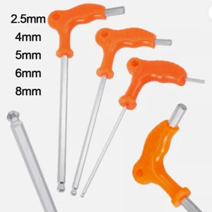 2.5~8mm T Handle Allen Wrench Ball End Tip Hex Key Metric 45# Steel Long Arm - Picture 1 of 11