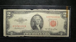 1953 Jefferson $2 Federal Reserve Note Red Silver Certificate - Picture 1 of 2
