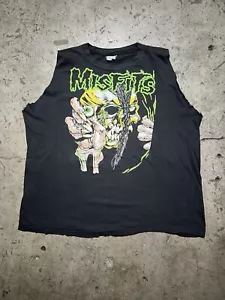 Vintage 80s Misfits Skull Pushead Shirt Rare Cutoff XL - Picture 1 of 7