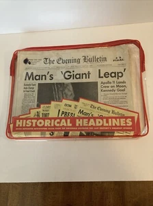Historical Headlines Set Replica Newspapers Events Apollo President Lincoln JFK - Picture 1 of 9