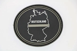 Klettpatch Rubberpatch oval ca. 7x6cm thin grey silver line Deutschland Justiz - Picture 1 of 1