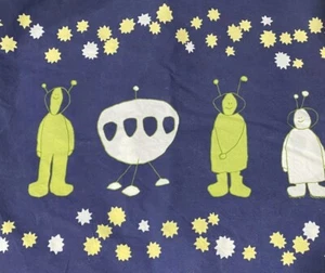 Garnet Hill Dark Blue Alien Space UFO Glow In The Dark Twin Duvet Cover NEW - Picture 1 of 5