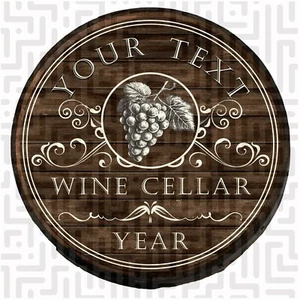 Customized Wine Cellar Wooden Barrel Head Wine Country Vineyard Home Decor Wall - Picture 1 of 9