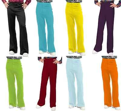 МУЖСКИЕ 70-Х ДИСКО ТАНЕЦ ЛИХОРАДКА BELLBOTTOM КОЛОКОЛЬЧИК НИЗ КОСТЮМ БРЮКИ СУББОТНЯЯ НОЧЬ - Изображение 1 из 2