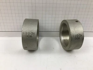 1-1/2" NPT 304 Stainless Steel Half Coupling Weld Bung - 2 ea - Picture 1 of 6