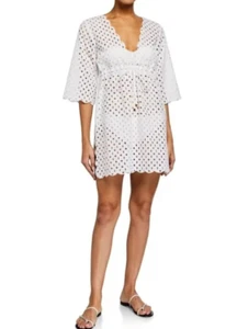 Tory Burch broderie anglais beach tunic Embroidered Eyelet Cotton Coverup Top XS - Picture 1 of 10
