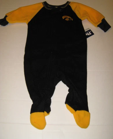 IOWA HAWKEYES Fleece Sleeper Zip Up Footed PAJAMAS New NWT Infant Baby 3-6 Month Cover