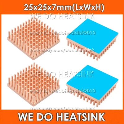 25x25x7mm Pure Copper Pin Fins Square Heatsink Radiator Cooler For Electronic IC - Image 1 of 4