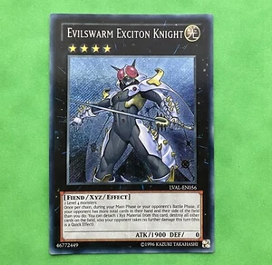 Yu-Gi-Oh! Evilswarm Exciton Knight LVAL-EN056 Secret Raro Ilimitado No Como Nuevo - Imagen 1 de 3