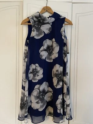 Vestido azul floral línea A perceptions New York talla 10 nuevo con etiquetas Foto 1 de 4
