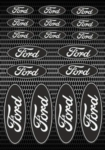 17 x Ford Oval Decals, Printed on 7 year vinyl - Picture 1 of 1