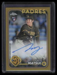 2024 Topps Chrome Autographs Gold Refractor RAYM Yuki Matsui Rookie Auto 13/50 - Bild 1 von 2