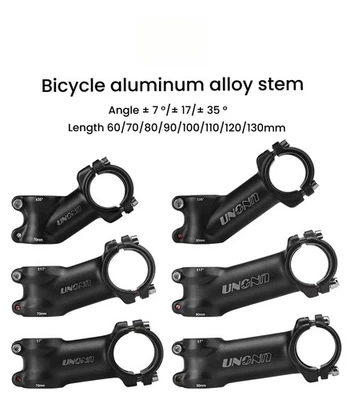UNO Cycling Aluminum Stem 7°/17°/35° Mountain Road Bike Handlebar Stems 60-130mm - Image 1 of 4