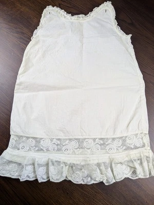 Vintage Antique Girl's Linen Nightgown Slip Lace Edged - Image 1 of 4