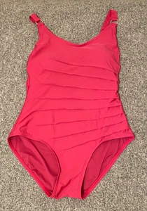 Calvin Klein Swimwear Rosebud Pink Starburst One Piece Swimsuit Women's Sz 10 - Picture 1 of 3