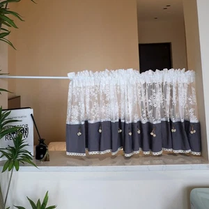 Lace Short Curtain Coffee Cabinet Door Curtain Dust-proof Curtain Half Home Chic - Picture 1 of 16