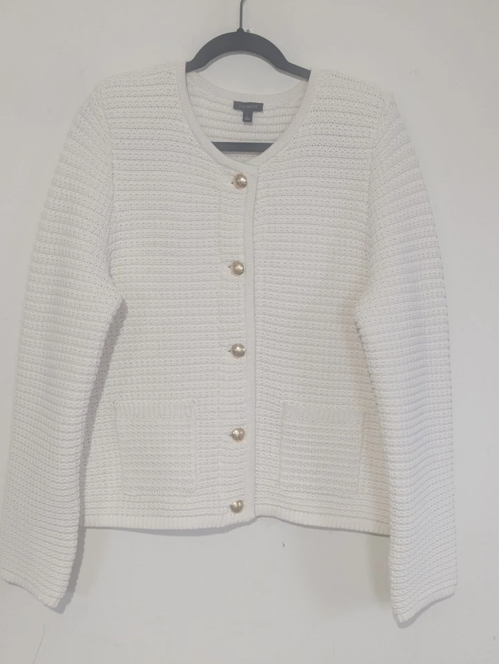 Chaqueta Cárdigan Talbots Mujer Dama Talla L Marfil Clásico Atemporal Sofistocated Foto 1 de 4