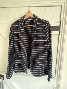 Whistles Blue & White Striped Jersey Blazer Jacket UK 14 Cotton Blend Casual - Picture 1 of 3