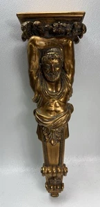 Classical Grecian Atlas Figural Wall Corbel Sconce 36" Tall 10” Wide - Picture 1 of 12