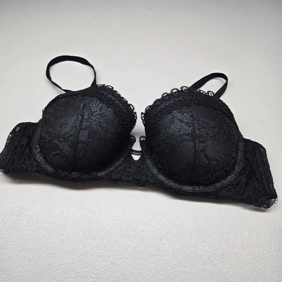 Sujetador Victoria's Secret Mujer 36C Negro Floral Muy Sexy Elevador Balconette Foto 1 de 4