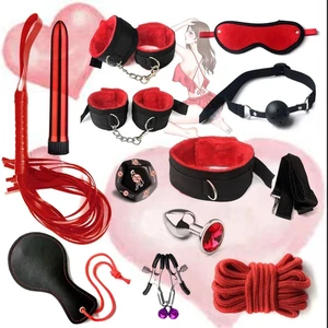 Kit Di Allenamento Yoga Deluxe per Coppie Da 12 Pezzi - Nero E Rosso - Foto 1 di 12