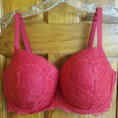 Victoria Secret Dream Angels Red Lace Push Up Bra Sz 36DDD - Image 1 of 4