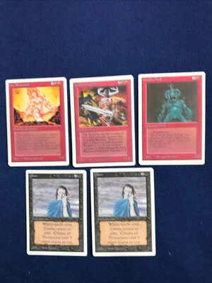 MTG Unlimited Fire Elemental, Keldon Warlord, Uthden Troll, x2 Gloom All 5 1993 - Image 1 of 2